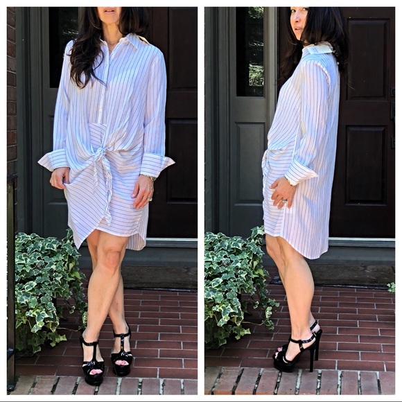 ✨LAST ONES WAS 38$✨Tie knot  striped Shirt dress - Picture 5 of 6